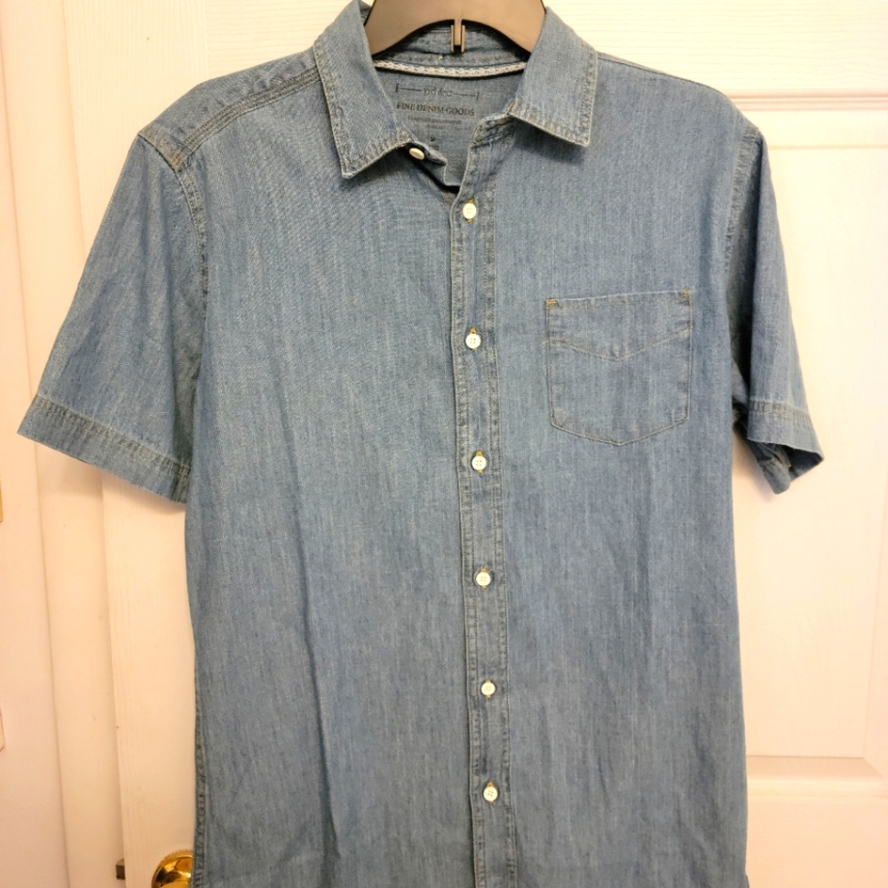 Pd&c Short Sleeve Denim Button Down